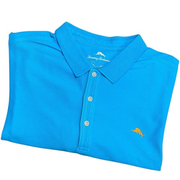 Tommy Bahama Vibrant Blue Polo with Orange Accent Size 3XT EUC - Picture 3 of 8